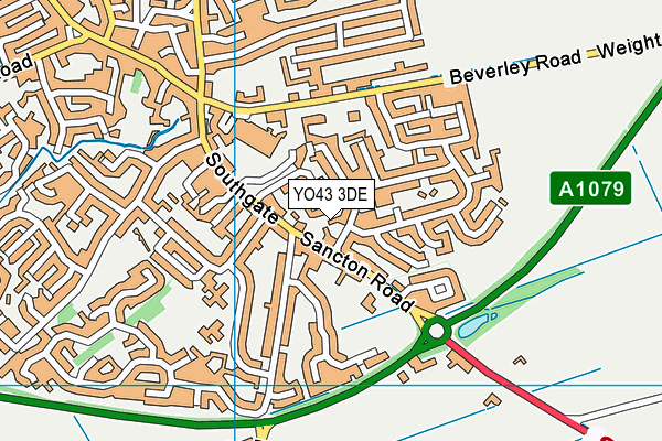YO43 3DE map - OS VectorMap District (Ordnance Survey)