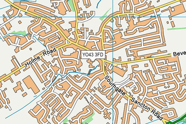 YO43 3FD map - OS VectorMap District (Ordnance Survey)