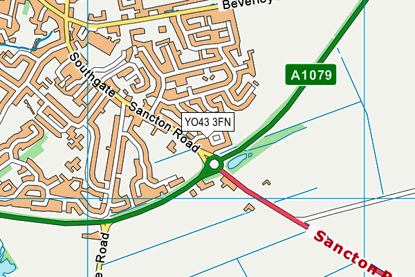 YO43 3FN map - OS VectorMap District (Ordnance Survey)