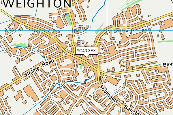 YO43 3FX map - OS VectorMap District (Ordnance Survey)