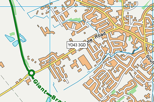 YO43 3GD map - OS VectorMap District (Ordnance Survey)