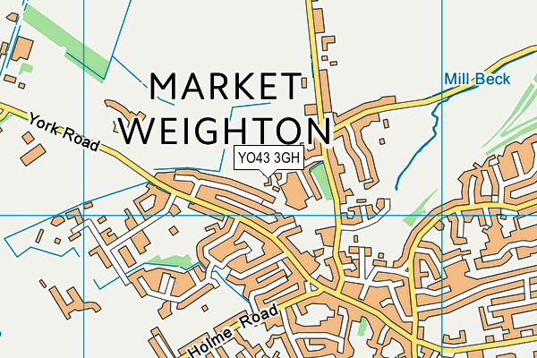 YO43 3GH map - OS VectorMap District (Ordnance Survey)