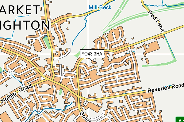 YO43 3HA map - OS VectorMap District (Ordnance Survey)