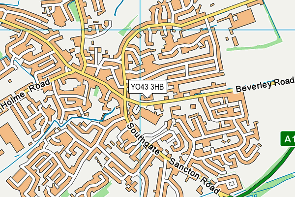 YO43 3HB map - OS VectorMap District (Ordnance Survey)