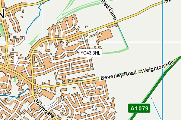YO43 3HL map - OS VectorMap District (Ordnance Survey)