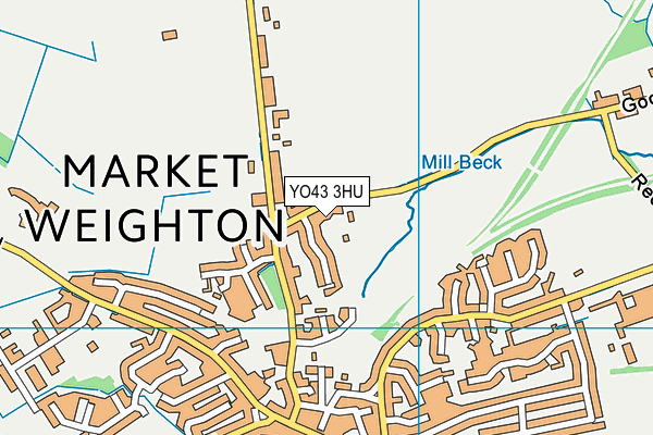 Goodmanham Road Playing Fields map (YO43 3HU) - OS VectorMap District (Ordnance Survey)