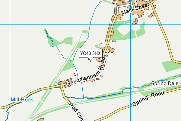 YO43 3HX map - OS VectorMap District (Ordnance Survey)