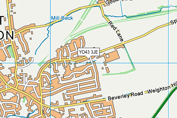 YO43 3JE map - OS VectorMap District (Ordnance Survey)