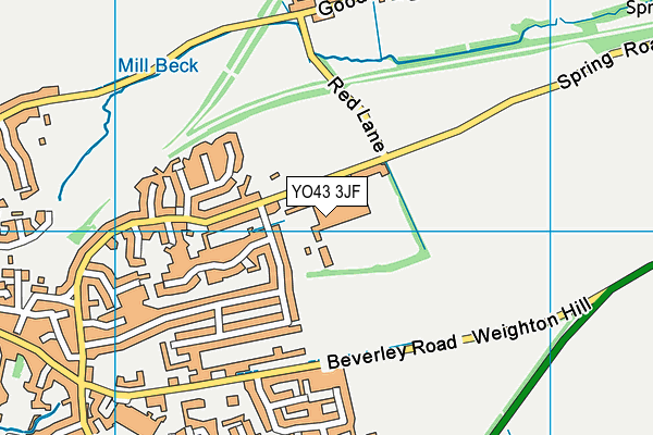 The Market Weighton School map (YO43 3JF) - OS VectorMap District (Ordnance Survey)