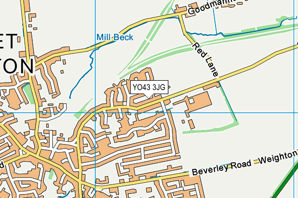 YO43 3JG map - OS VectorMap District (Ordnance Survey)