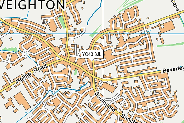 YO43 3JL map - OS VectorMap District (Ordnance Survey)