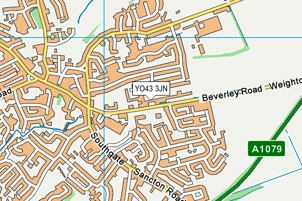 YO43 3JN map - OS VectorMap District (Ordnance Survey)