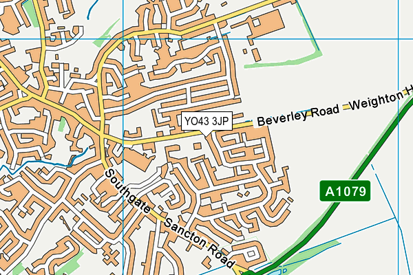 YO43 3JP map - OS VectorMap District (Ordnance Survey)