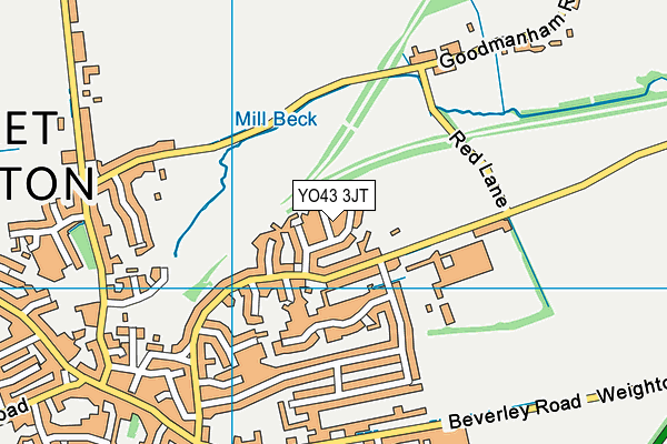 YO43 3JT map - OS VectorMap District (Ordnance Survey)