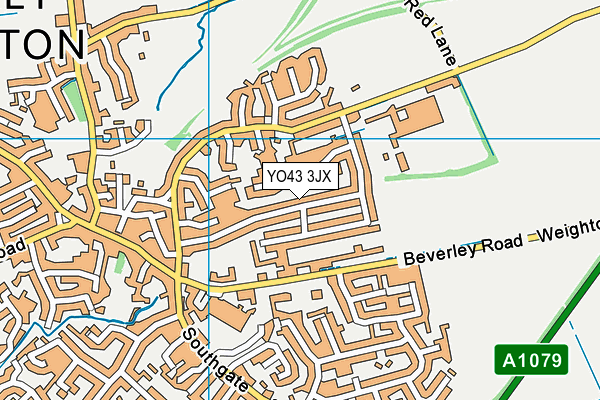 YO43 3JX map - OS VectorMap District (Ordnance Survey)