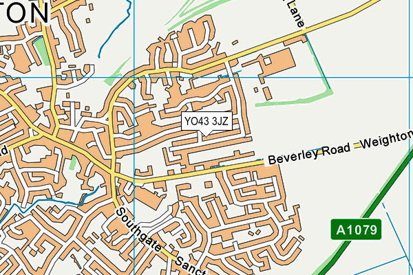 YO43 3JZ map - OS VectorMap District (Ordnance Survey)
