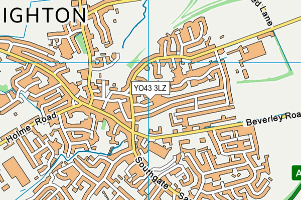 YO43 3LZ map - OS VectorMap District (Ordnance Survey)