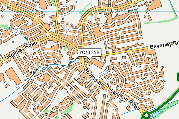 YO43 3NB map - OS VectorMap District (Ordnance Survey)