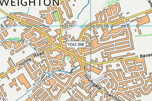 YO43 3NE map - OS VectorMap District (Ordnance Survey)