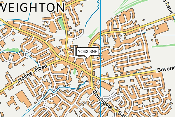 YO43 3NF map - OS VectorMap District (Ordnance Survey)
