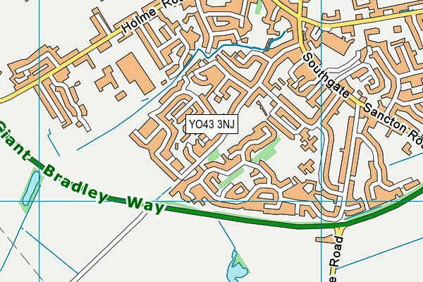 YO43 3NJ map - OS VectorMap District (Ordnance Survey)