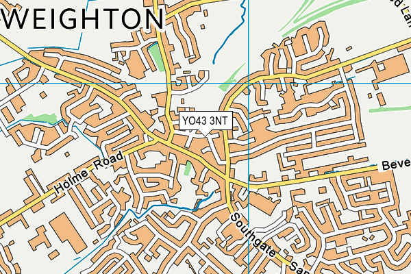 YO43 3NT map - OS VectorMap District (Ordnance Survey)