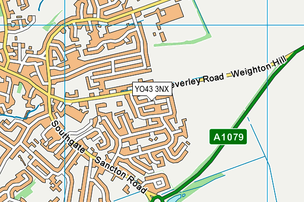 YO43 3NX map - OS VectorMap District (Ordnance Survey)