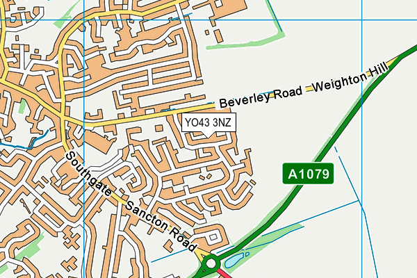 YO43 3NZ map - OS VectorMap District (Ordnance Survey)