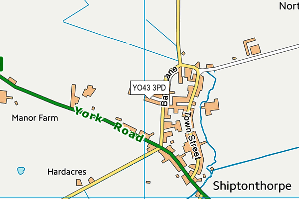 Shiptonthorpe Playing Fields map (YO43 3PD) - OS VectorMap District (Ordnance Survey)
