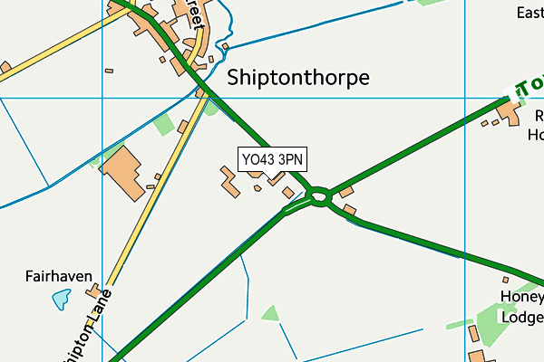 YO43 3PN map - OS VectorMap District (Ordnance Survey)