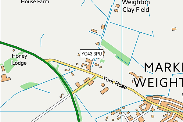YO43 3PU map - OS VectorMap District (Ordnance Survey)
