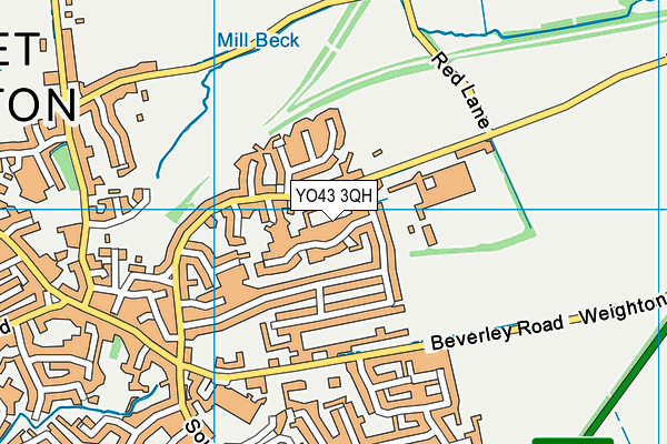 YO43 3QH map - OS VectorMap District (Ordnance Survey)