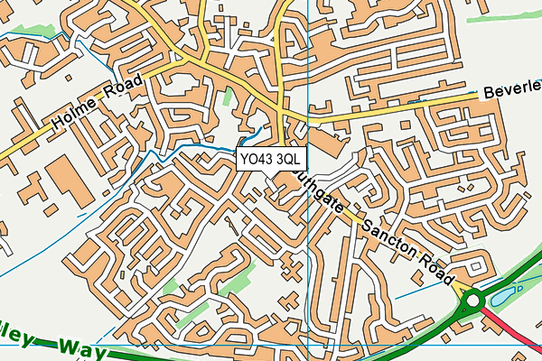 YO43 3QL map - OS VectorMap District (Ordnance Survey)