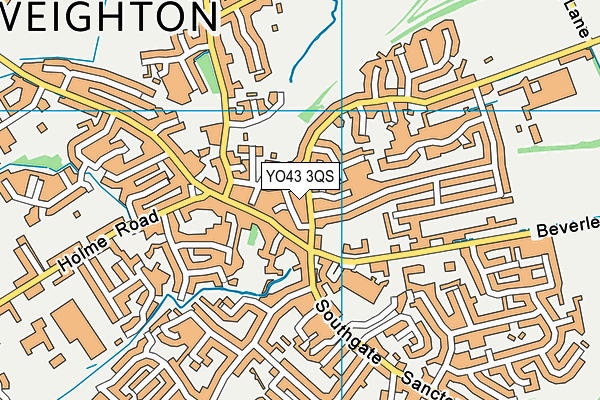 YO43 3QS map - OS VectorMap District (Ordnance Survey)