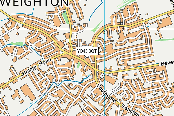YO43 3QT map - OS VectorMap District (Ordnance Survey)