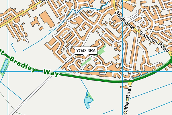 YO43 3RA map - OS VectorMap District (Ordnance Survey)