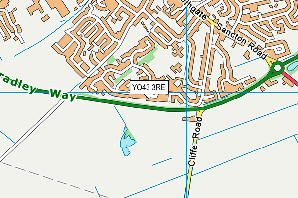 YO43 3RE map - OS VectorMap District (Ordnance Survey)