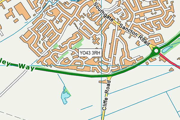 YO43 3RH map - OS VectorMap District (Ordnance Survey)