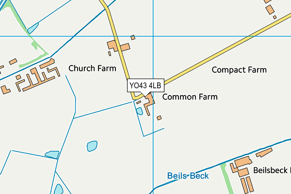 YO43 4LB map - OS VectorMap District (Ordnance Survey)