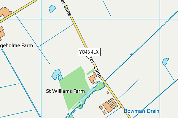 YO43 4LX map - OS VectorMap District (Ordnance Survey)