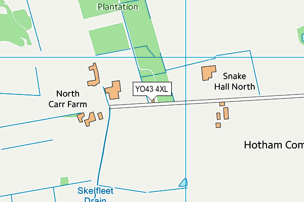 YO43 4XL map - OS VectorMap District (Ordnance Survey)