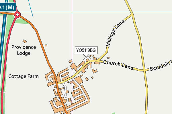 YO51 9BG map - OS VectorMap District (Ordnance Survey)