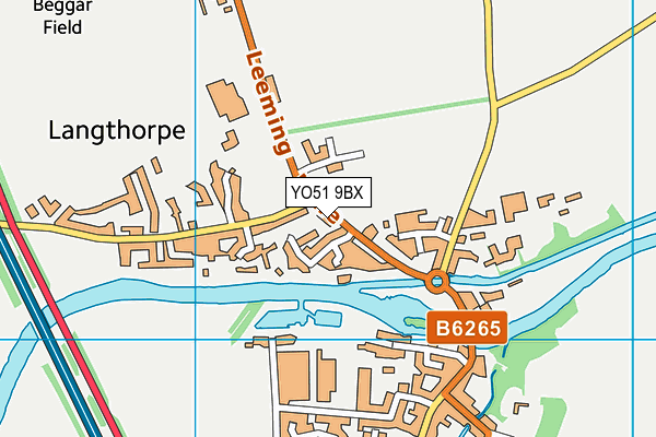 YO51 9BX map - OS VectorMap District (Ordnance Survey)