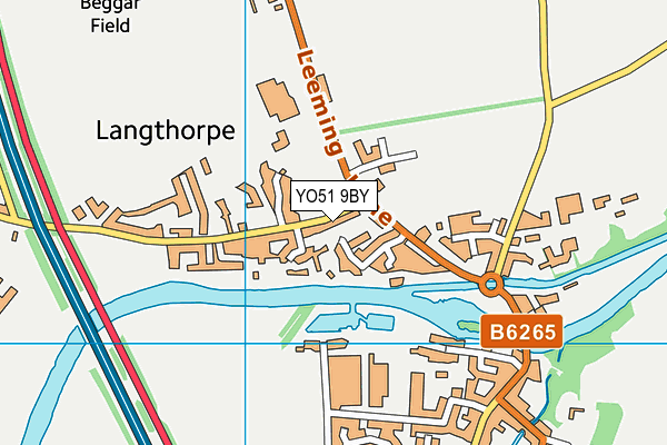 YO51 9BY map - OS VectorMap District (Ordnance Survey)