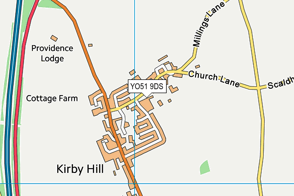 Kirby Hill Church of England (VC) Primary School map (YO51 9DS) - OS VectorMap District (Ordnance Survey)