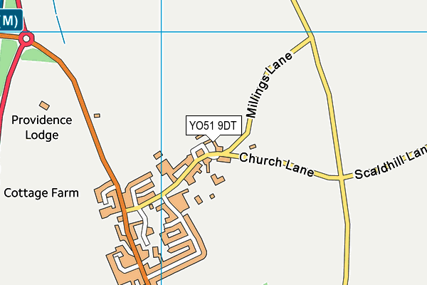 YO51 9DT map - OS VectorMap District (Ordnance Survey)