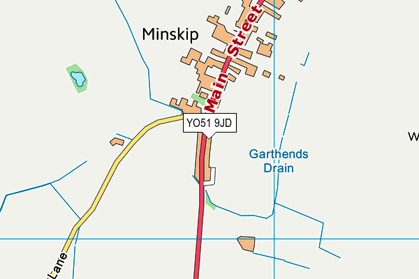 YO51 9JD map - OS VectorMap District (Ordnance Survey)