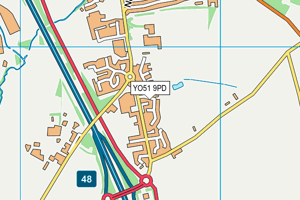 YO51 9PD map - OS VectorMap District (Ordnance Survey)