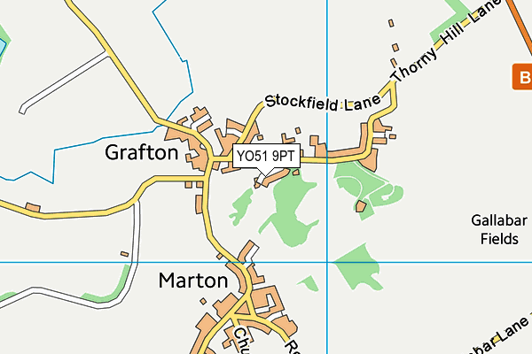 Marton Cum Grafton Playing Fields map (YO51 9PT) - OS VectorMap District (Ordnance Survey)