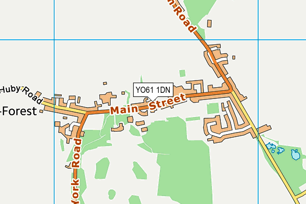 YO61 1DN map - OS VectorMap District (Ordnance Survey)